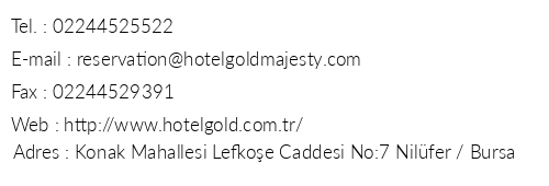 Majesty Hotel Gold telefon numaralar, faks, e-mail, posta adresi ve iletiim bilgileri